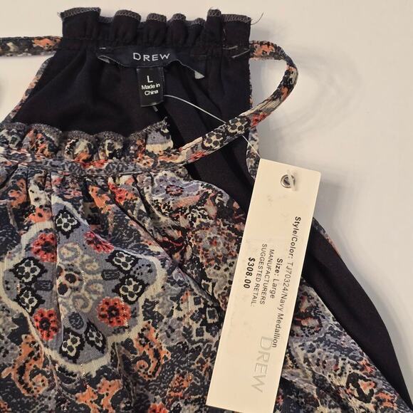 NWT Anthropologie Drew Naomi Tiered Halter Maxi Dress Floral Boho Chiffon Size L - Picture 5 of 8